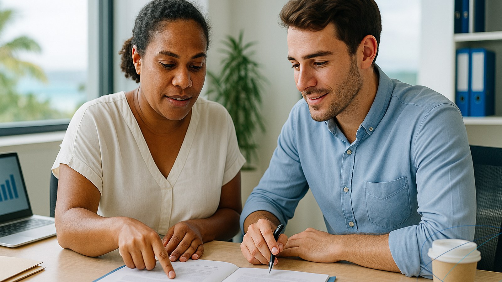 Salariés calédoniens en session de formation professionnelle dans une entreprise à Nouméa